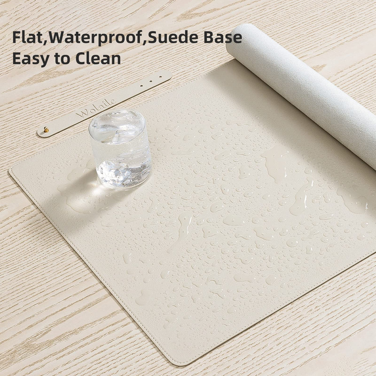 Leather Desk Pad Blotter,Wolaile 36x17 inch Big Keyboard Mouse Pad,Waterproof Non-Slip Writing Desk