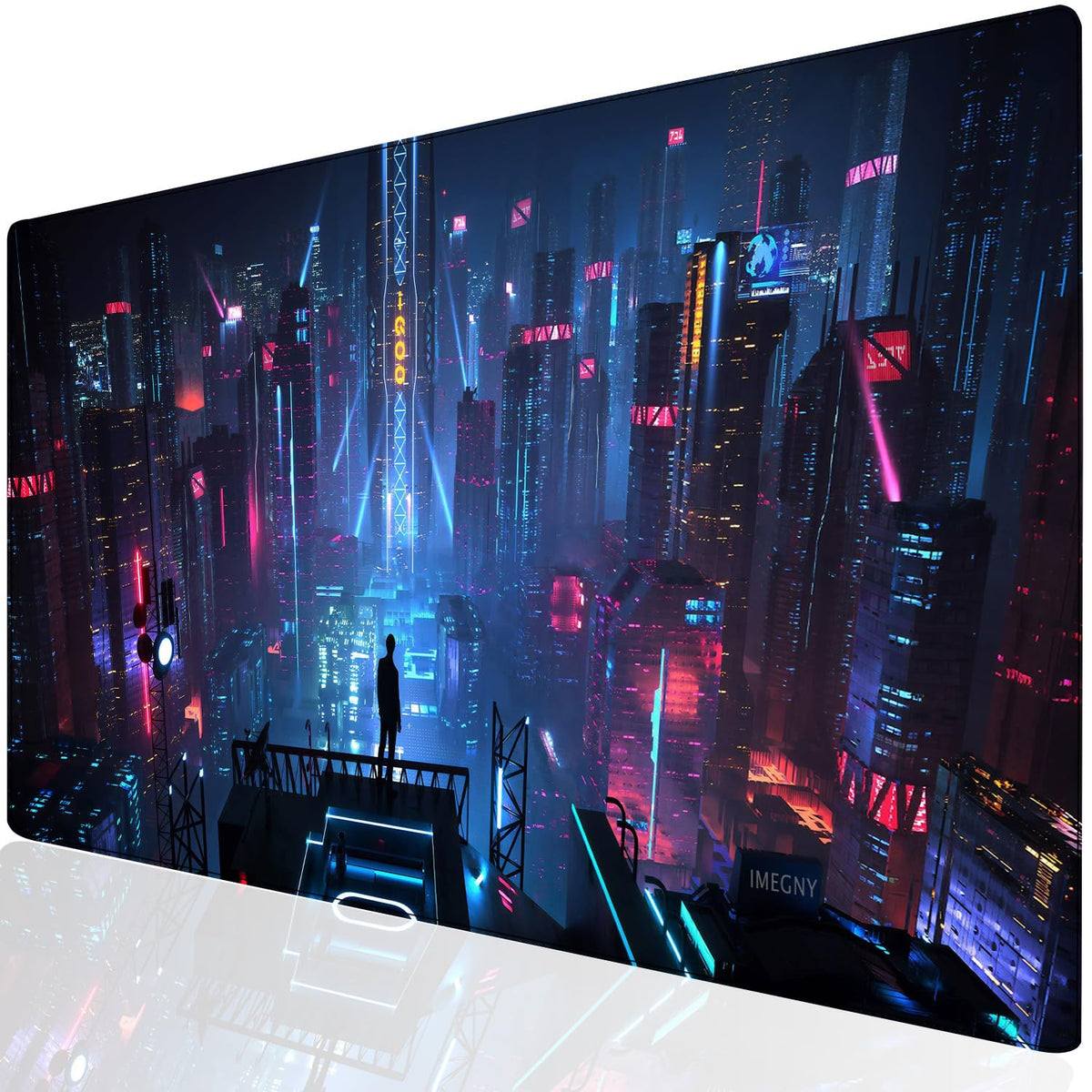 Imegny Extended Gaming Mouse Pad, Portable Mat for Keyboard & Mouse with Stitched Edges + Non-Slip
