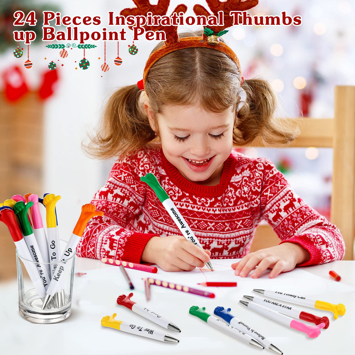 Woanger 54 Pieces Thank You Pens Thumb up Pens Employee Appreciation Gifts
