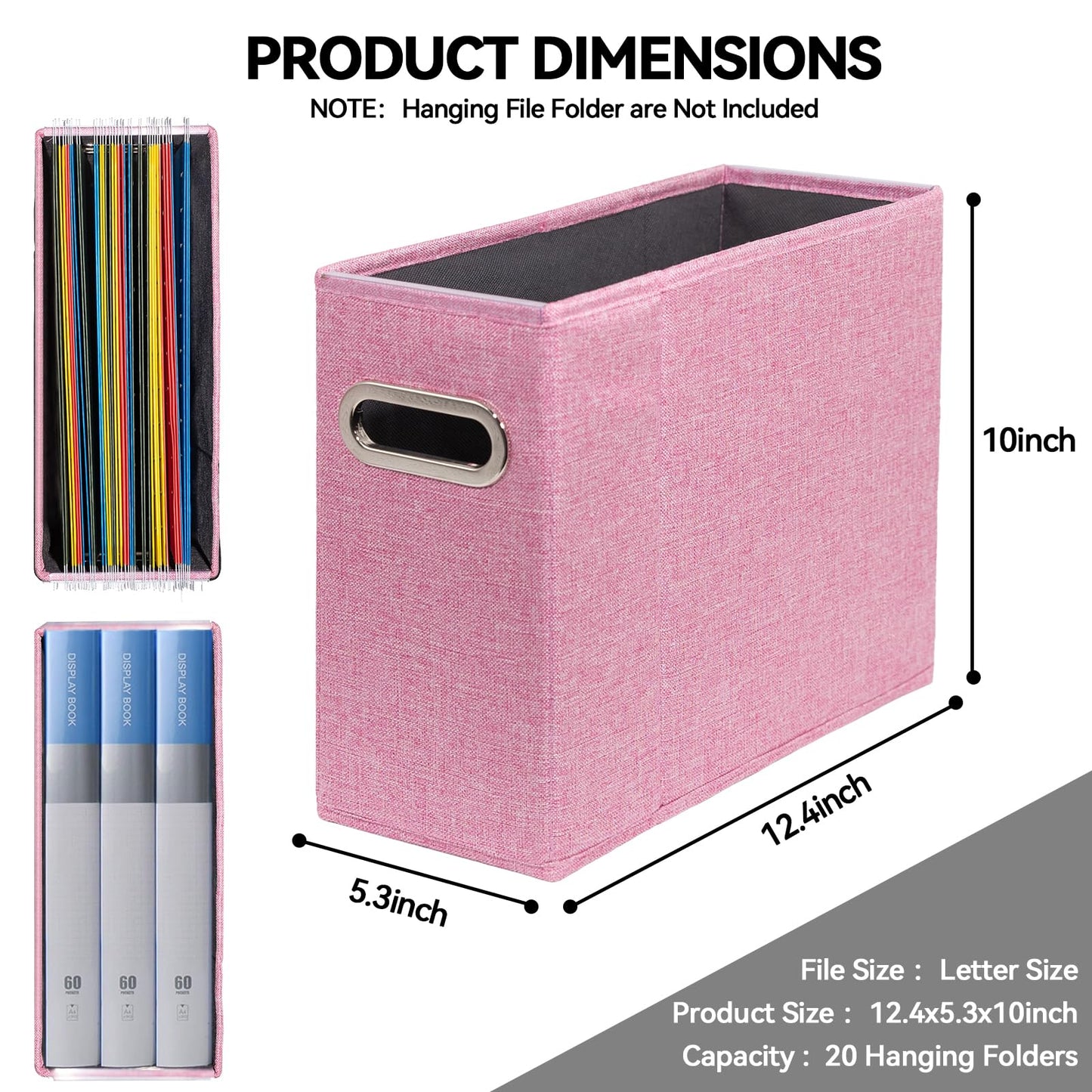 ComfortKeeper 4 Packs Letter Size File Organizer, File Folders Organizer, Fabric Storage Box