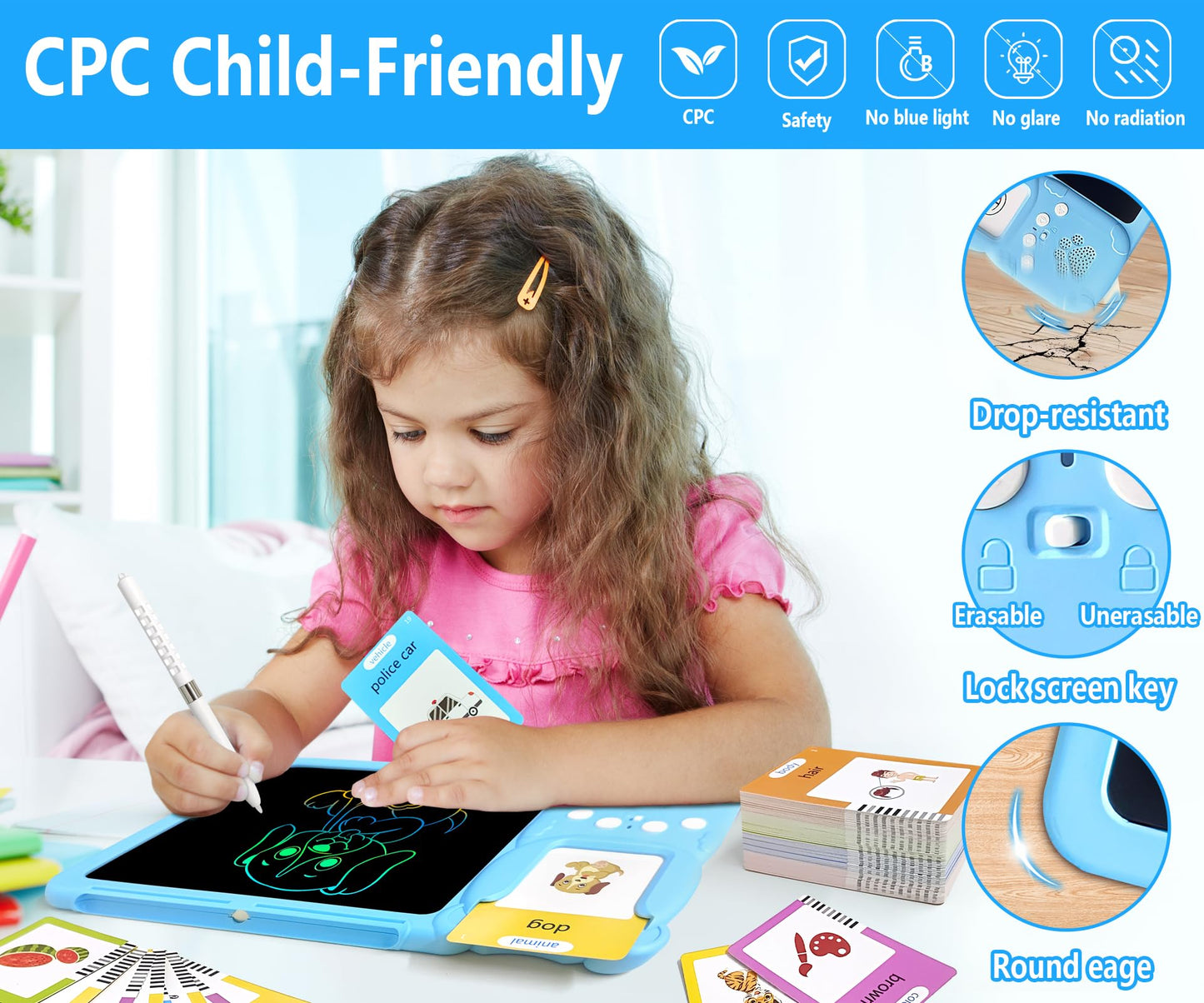 Rylai Toddler Toys Talking Flash Cards, Kindergarten Learning Resources 510 Sight Words with