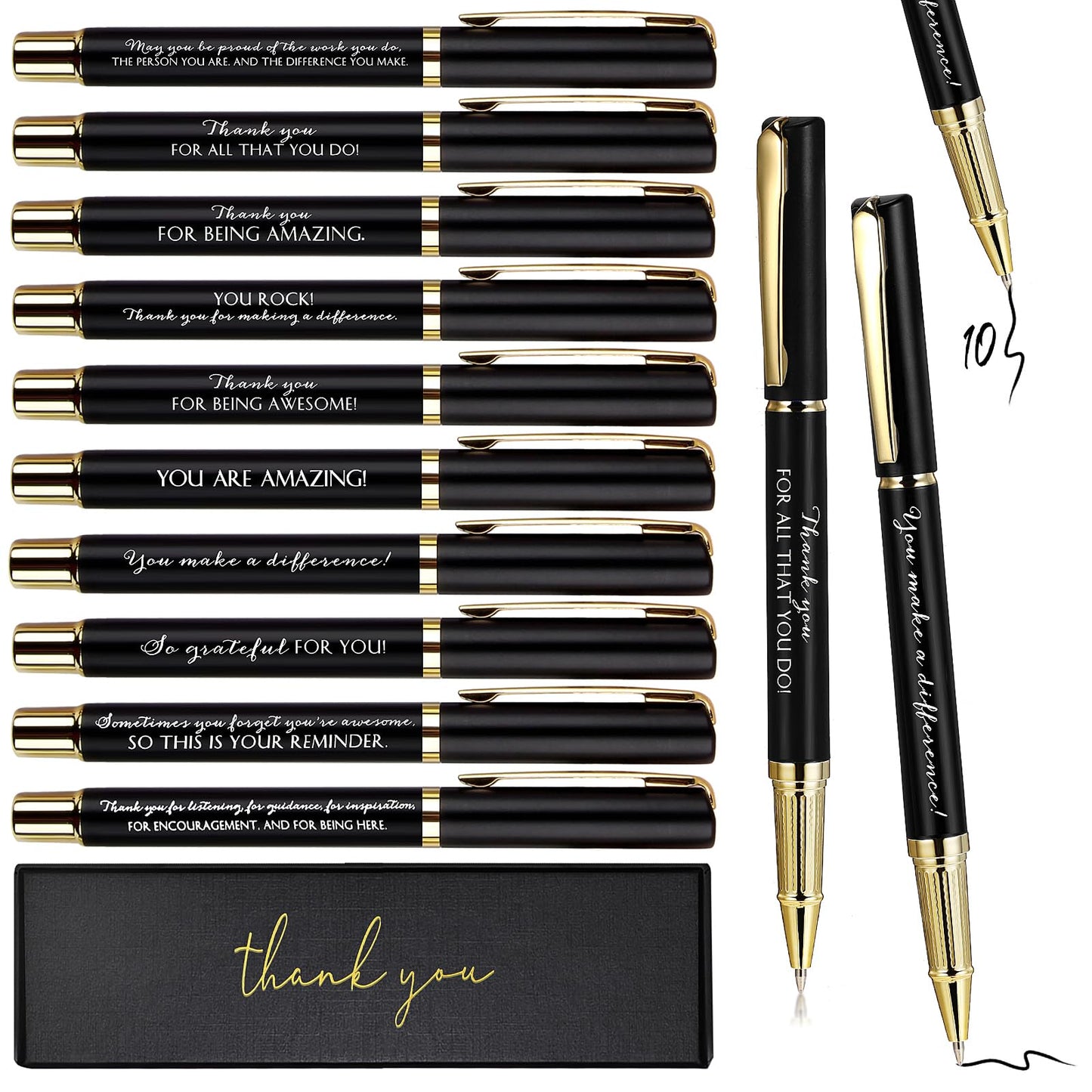 PerKoop 10 Sets Thank You Gifts, Appreciation Pens with Boxes for Men Women