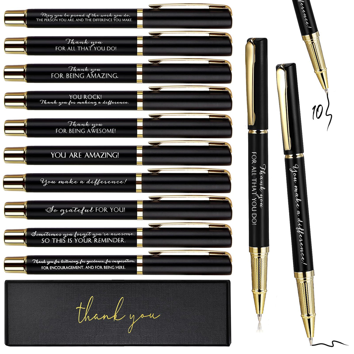 PerKoop 10 Sets Thank You Gifts, Appreciation Pens with Boxes for Men Women