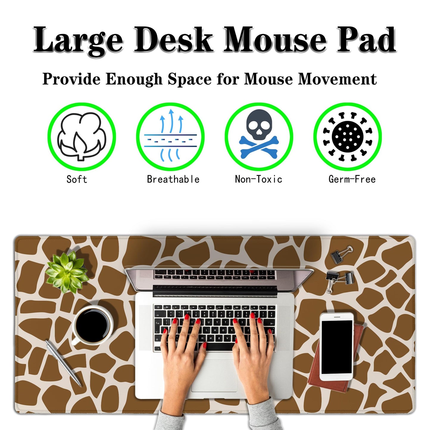 Samgula Office Desk Mat Yellow, Large Mouse Pads Gaming, Waterproof Non-Slip Rubber Base, 35.4" X