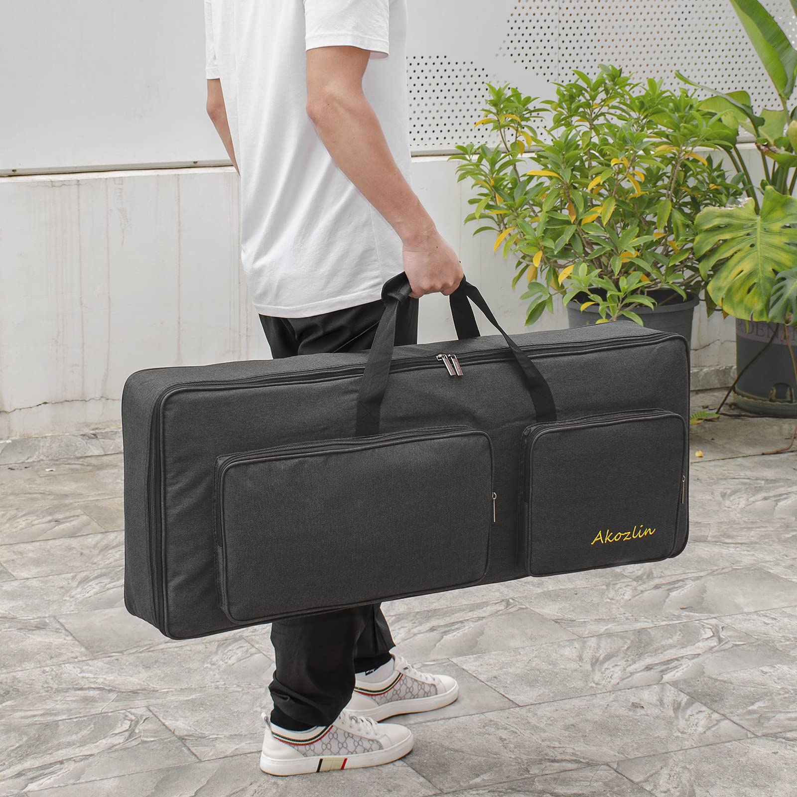 AKOZLIN 49-Key Keyboard Gig Bag 34"×13"×4" Portable Electric Piano Case Foldable Bag For 49-Note