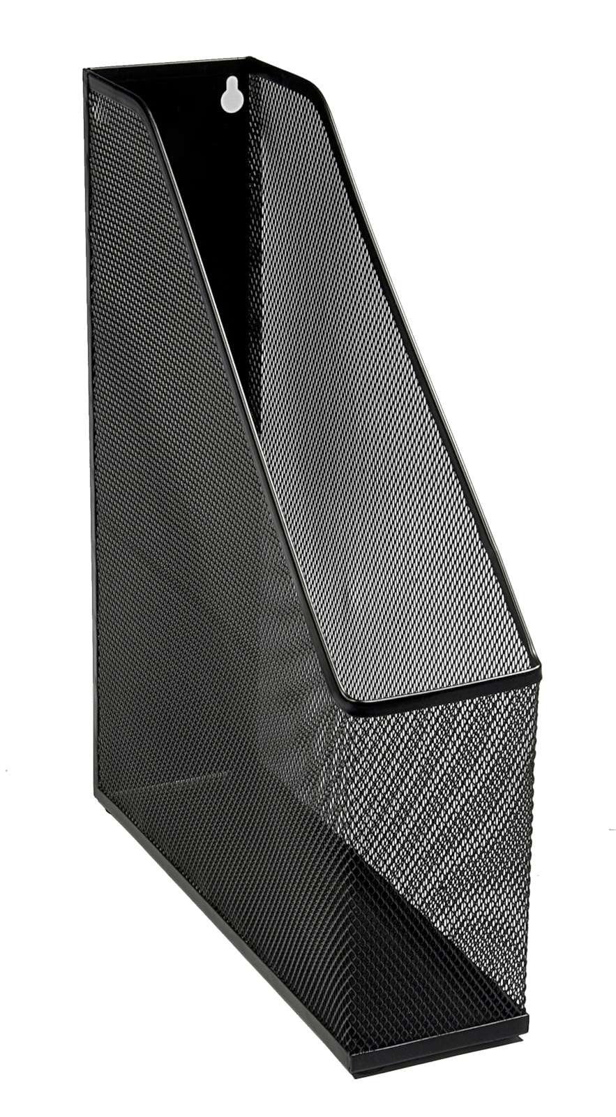OSCO Black Wiremesh Magazine Rack | Folder Storage | File Organiser | 1 Section | Desk Tidy |