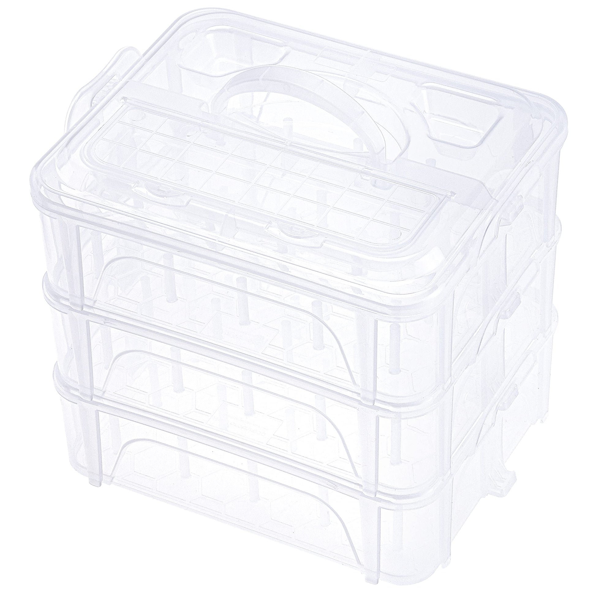 New brothread 3 Layer Stackable Clear Storage Box Organizer