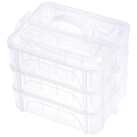 New brothread 3 Layer Stackable Clear Storage Box Organizer