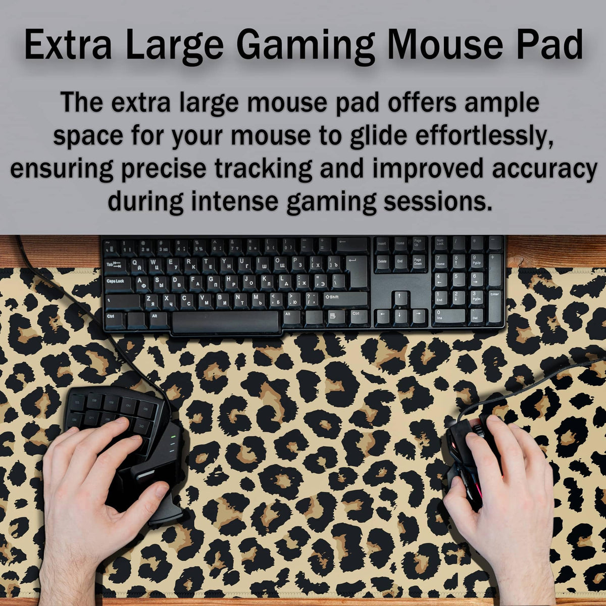 Samgula Large Desk Pad Black and Yellow Long Mousepad, Keyboard Mouse Pads Gaming Desk Mats, Full