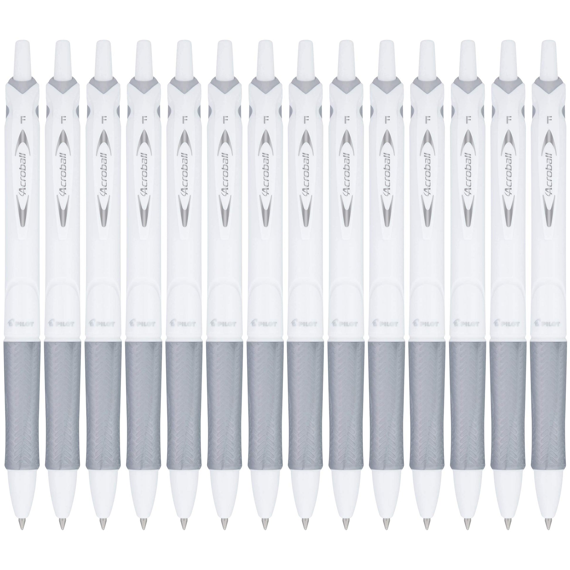 PILOT Acroball PureWhite Advanced Ink Ball Point Pens, 0.7mm, 14-Pack
