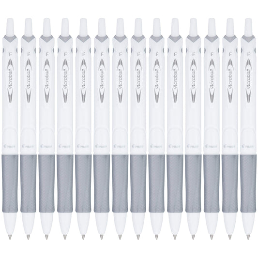 PILOT Acroball PureWhite Advanced Ink Ball Point Pens, 0.7mm, 14-Pack