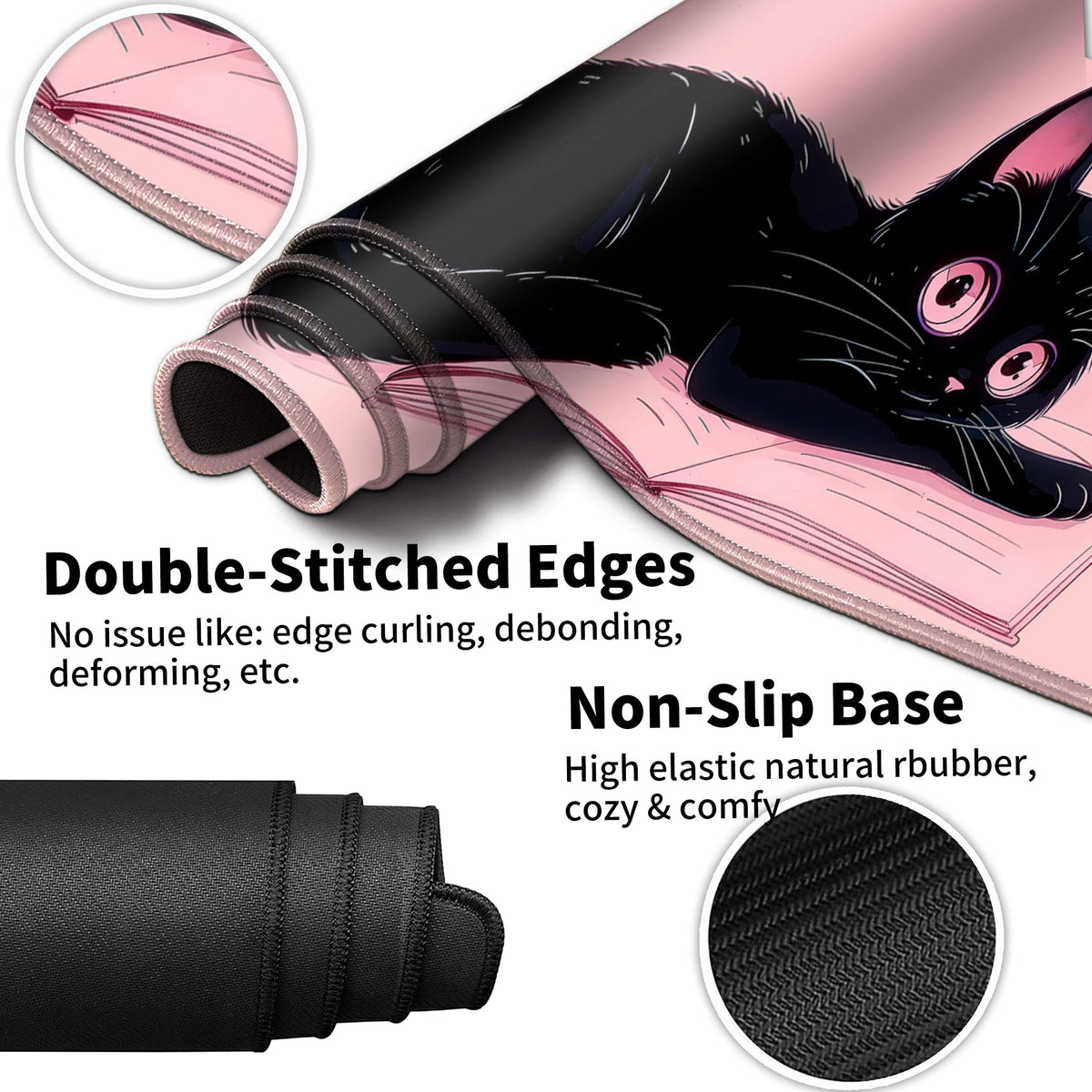 Extended Mouse Pad with Coaster 31.5 x 11.8 Desk Pad Full Desk Mousepad Stitched Edges Desk Mat