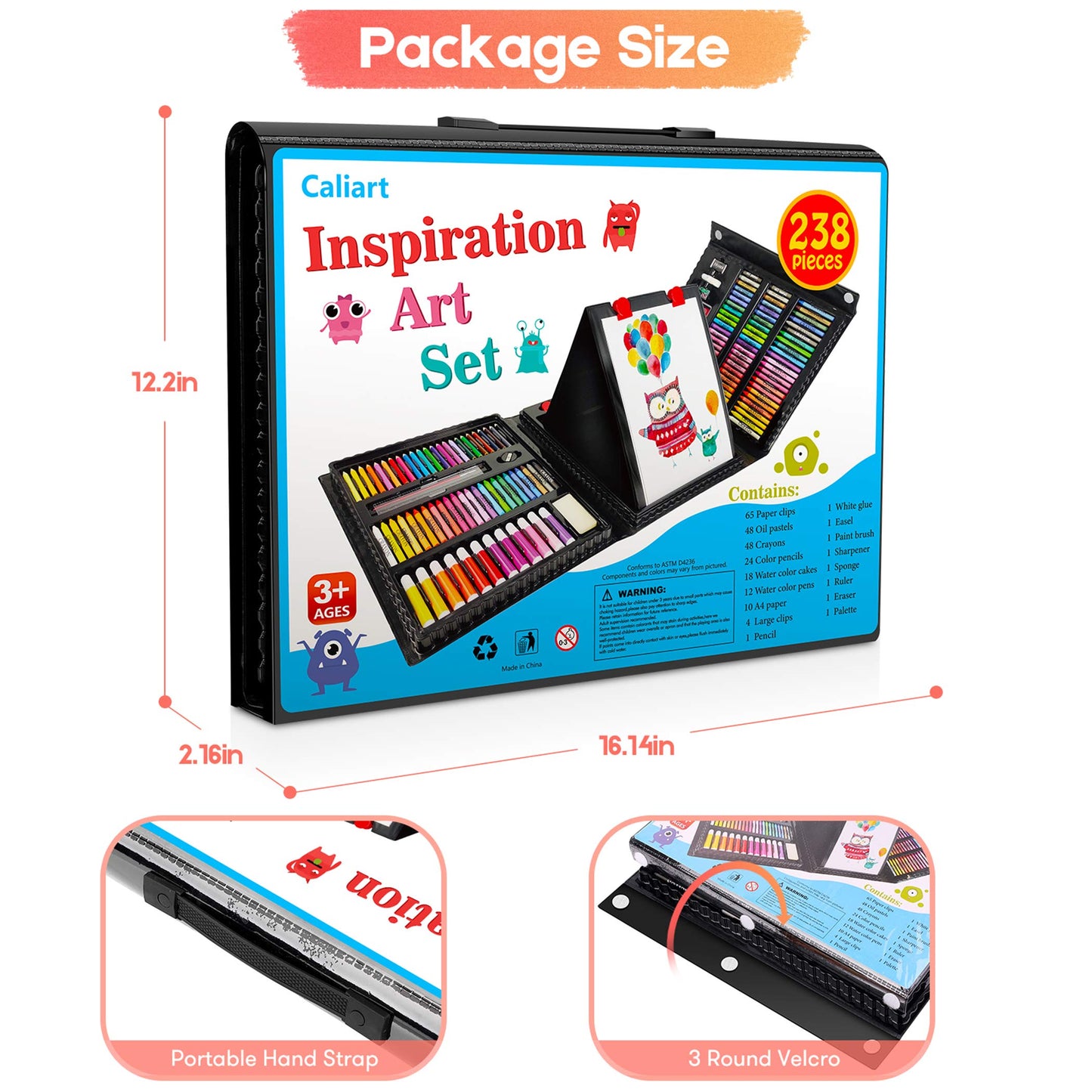 Caliart Art Supplies, 238 Pack Deluxe Art Set for Adults Artists
