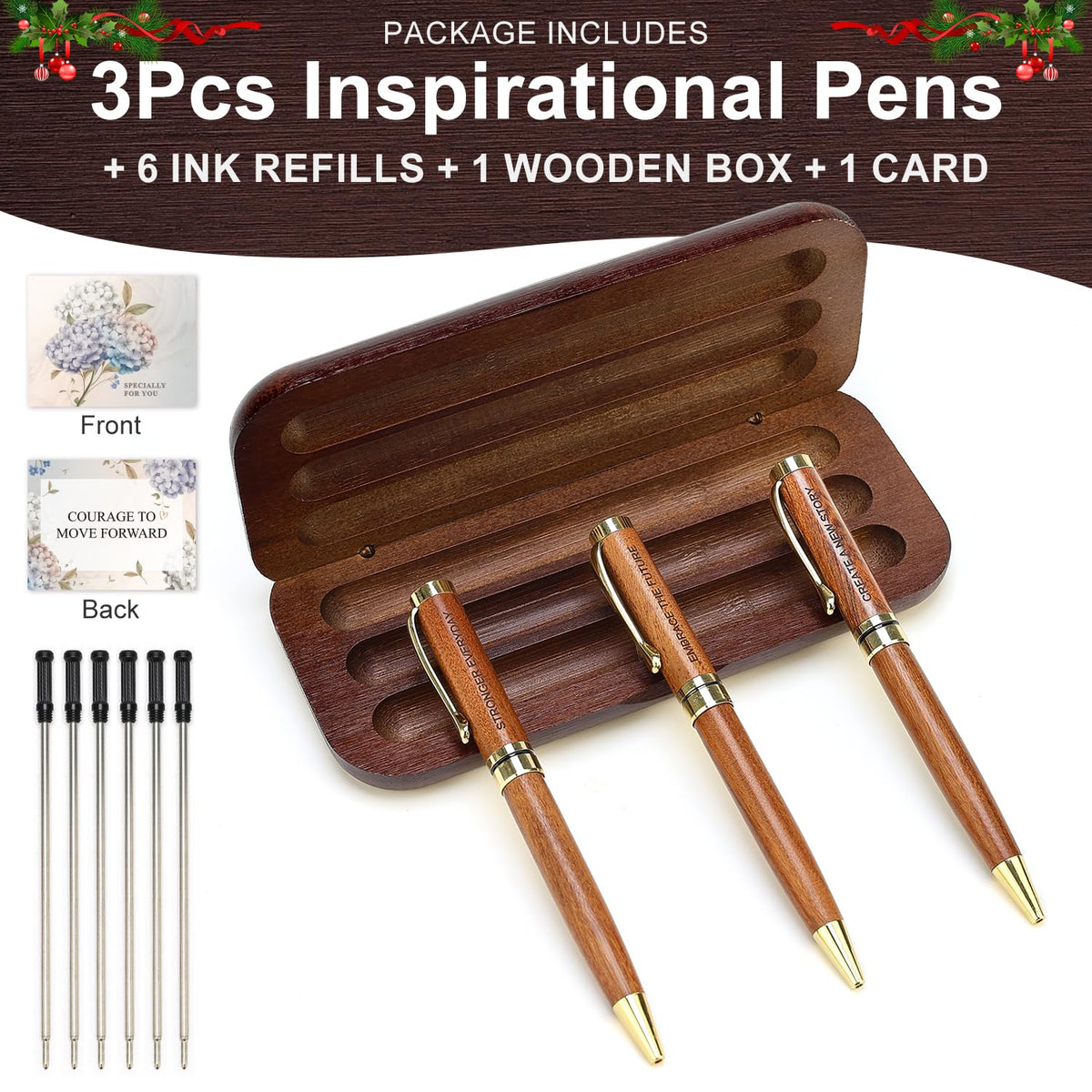 Farewell Gifts for Coworkers Leaving Job Goodbye Gift Wood Engraved Pen Set