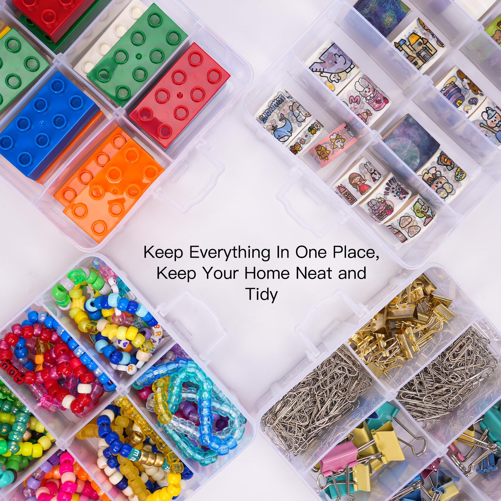Bead Organizer 7 Tier 70 grid Stackable Craft Tackle Storage Container
