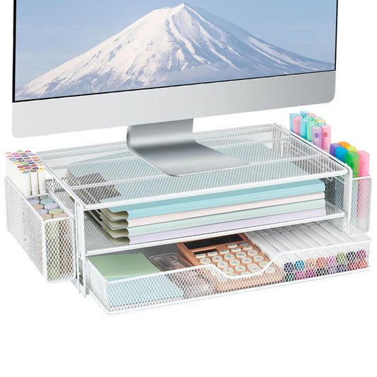AUPSEN Computer Monitor Stands Riser，2-Tier Desk Organizers and Accessories, Office Desk