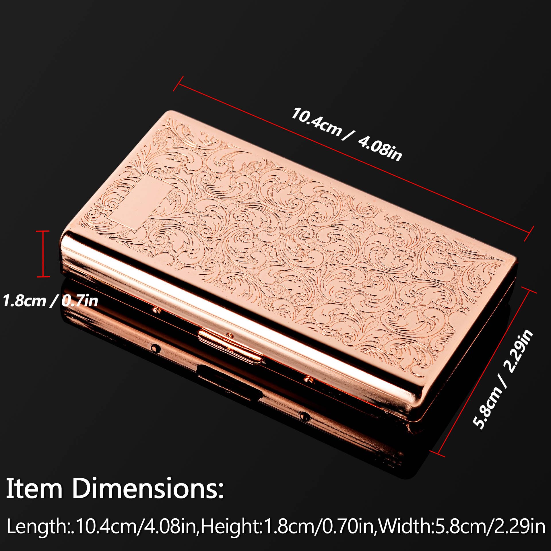 Goshentech Vintage Metal case,14 Capacity,Metal Plated Rose Gold,Double-Sided Open(Rose Gold,100mm