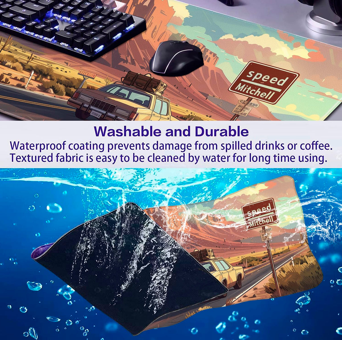 Natural Mountain View Gaming Computer Keyboard Pad, Computer Mouse Pad
