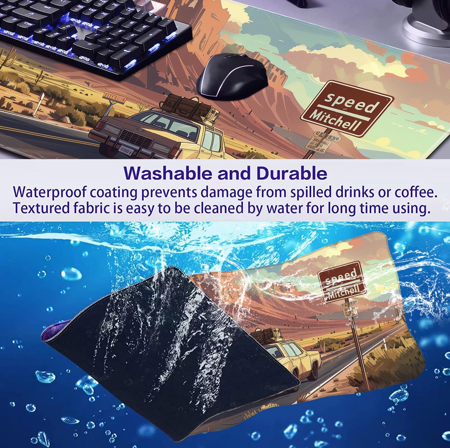 Natural Mountain View Gaming Computer Keyboard Pad, Computer Mouse Pad