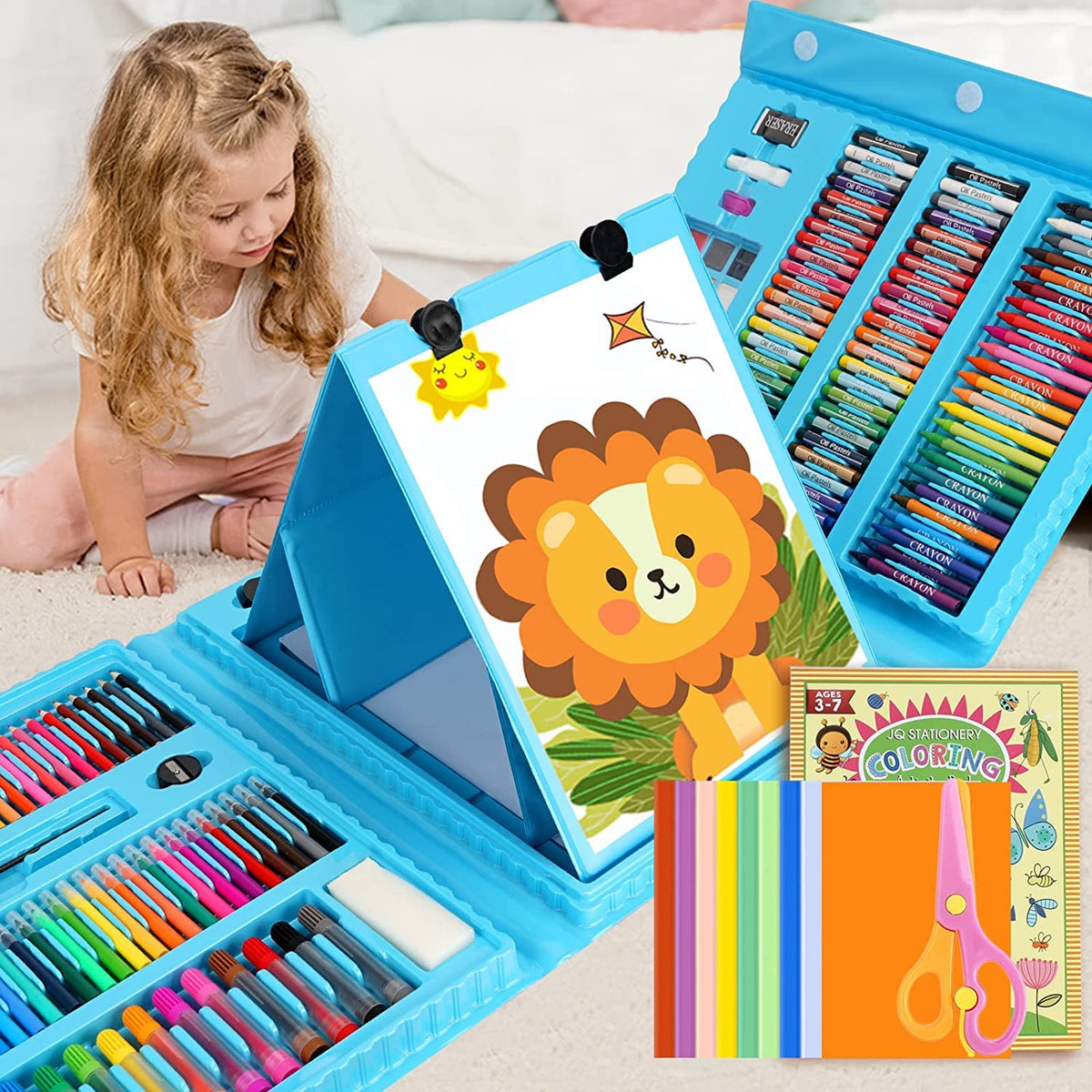 208 PCS Art Supplies,Drawing Art Kit for Kids Girls Boys Teens Artist, Art Set Case with Trifold