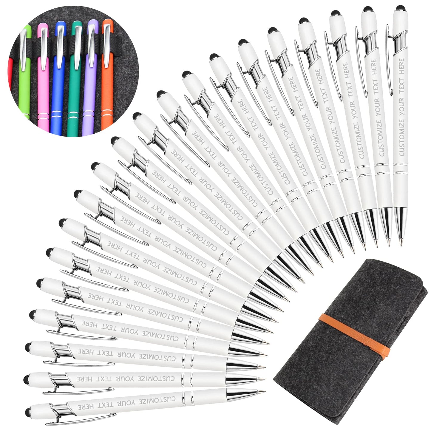 Yananka Custom Pens with Stylus, Personalized Pens with Business Name, Up to 500pcs