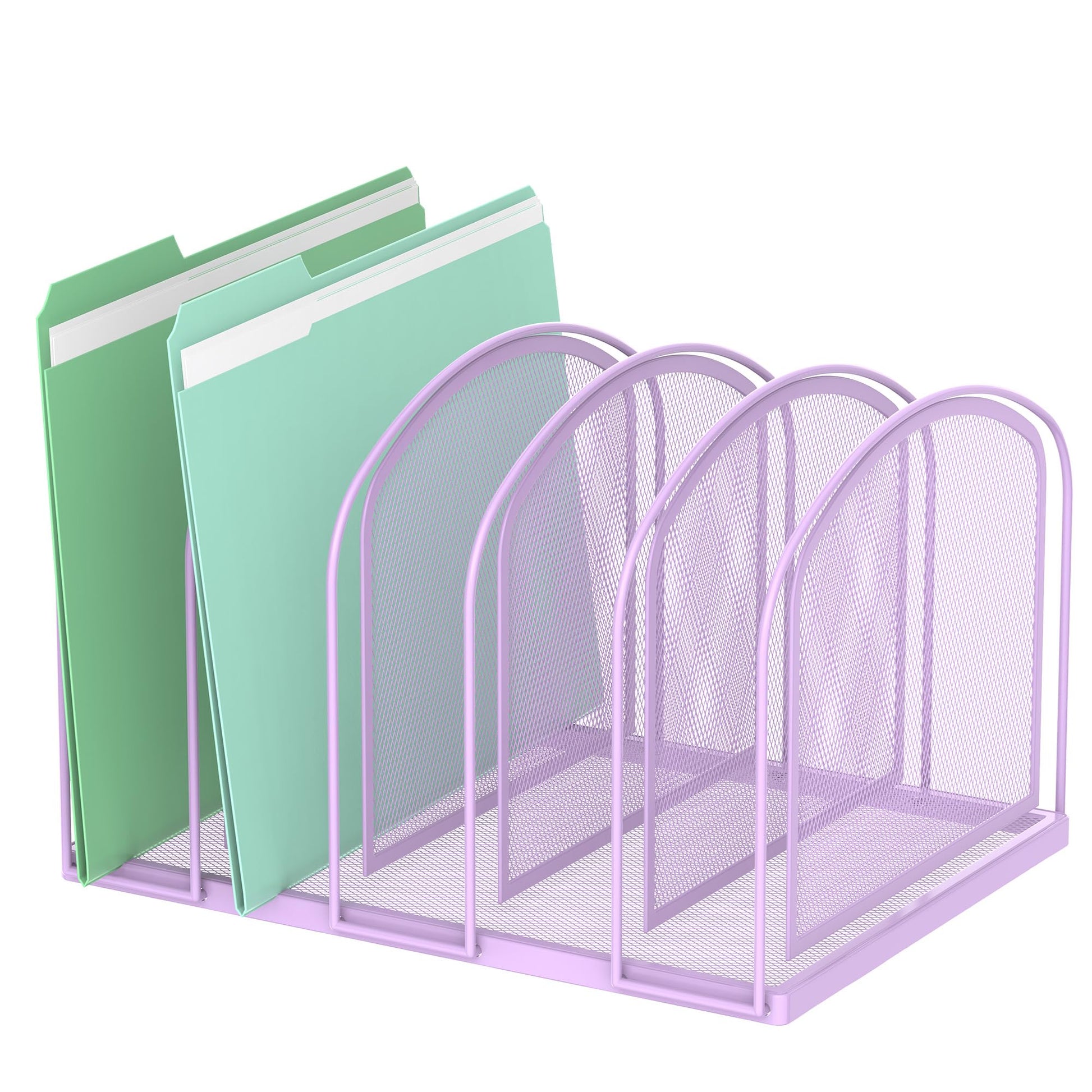 SUPEASY File Organizer 5-Section Mesh Desk Organizer, Upright File Organizer Desktop Organizer File