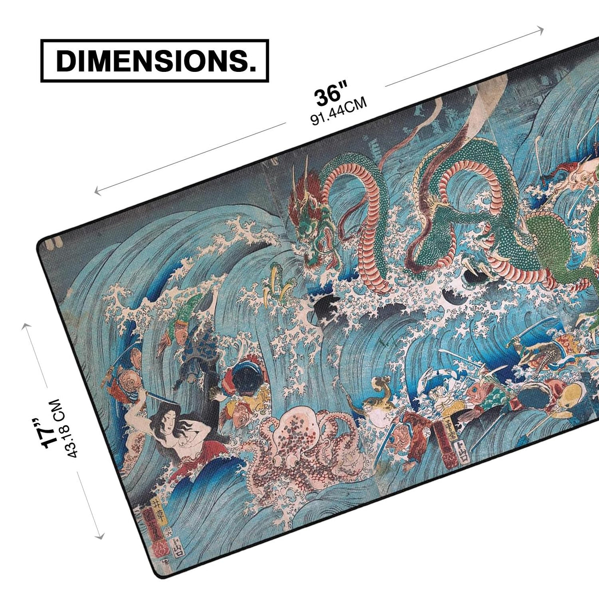 MPCO. Dragon King Large Gaming Desk Pad, 36" x 17" Duraglyde Desk Mat