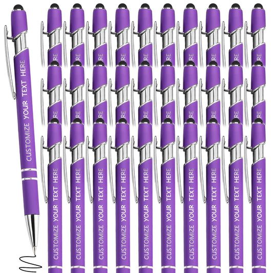 Yananka Custom Pens (36 Pcs) with Stylus and Engraving - Perfect for Business, Graduation and