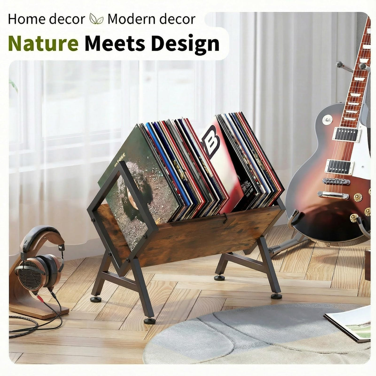 VonDream Vinyl Record Storage Holder, Space-Saving Album Organizer