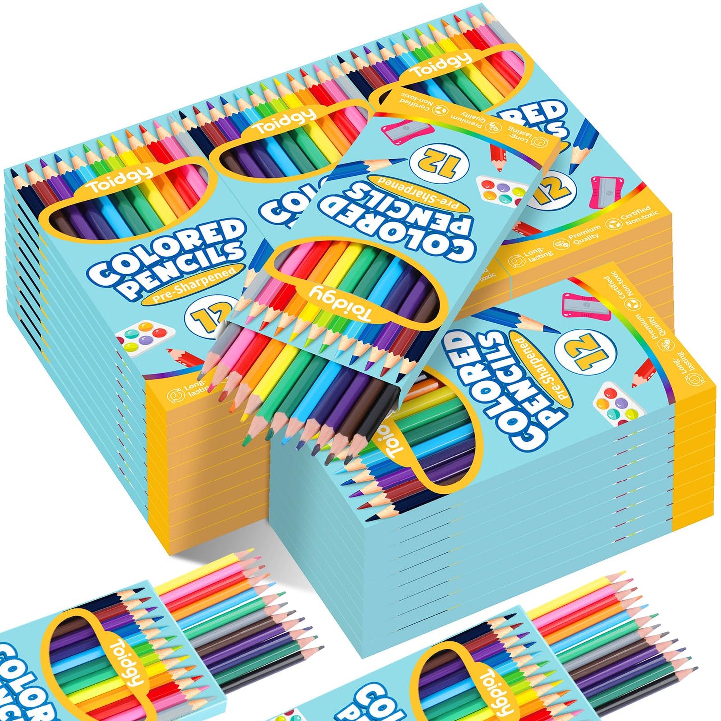 480 Count Colored Pencils Bulk, 40 Packs Colored Pencils for Kids 12 Colors