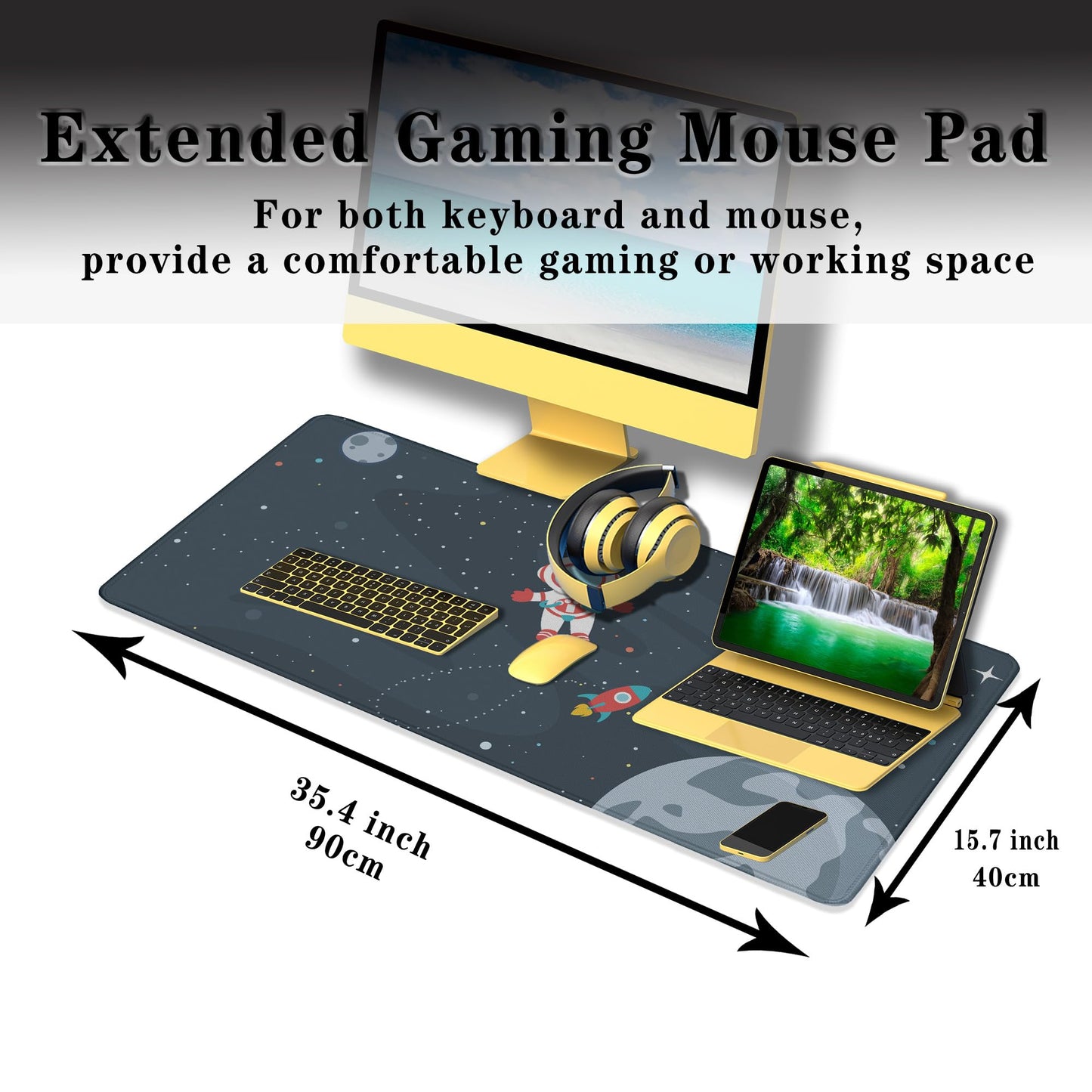 Samgula Keyboard Mat Cute Astronaut Large Mouse Pads Men¡¯s Office Accessories Pc Mouse Pad