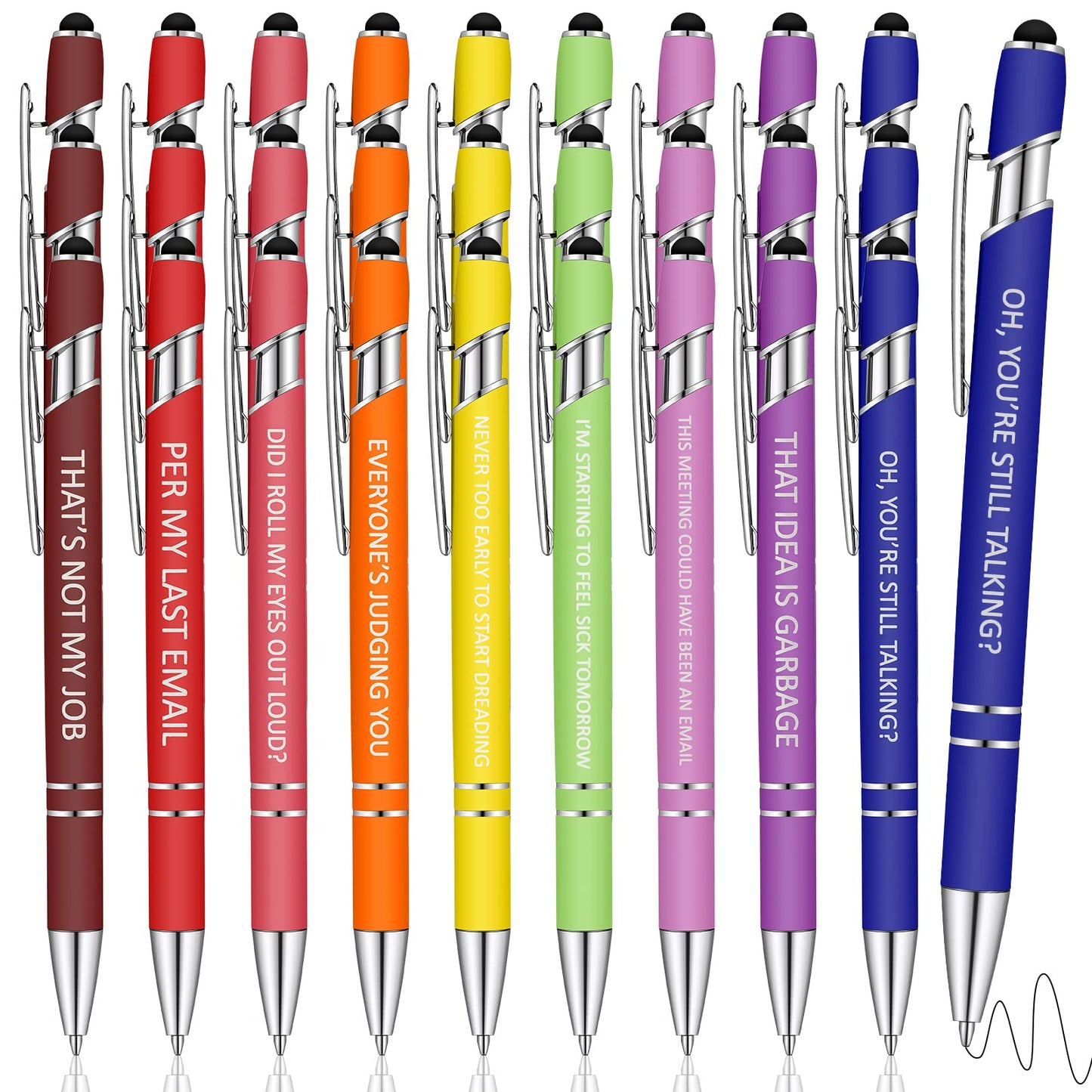 Eersida 30 Pcs Funny Pens for Coworkers Metal Case Gag Gift Adult Insulting