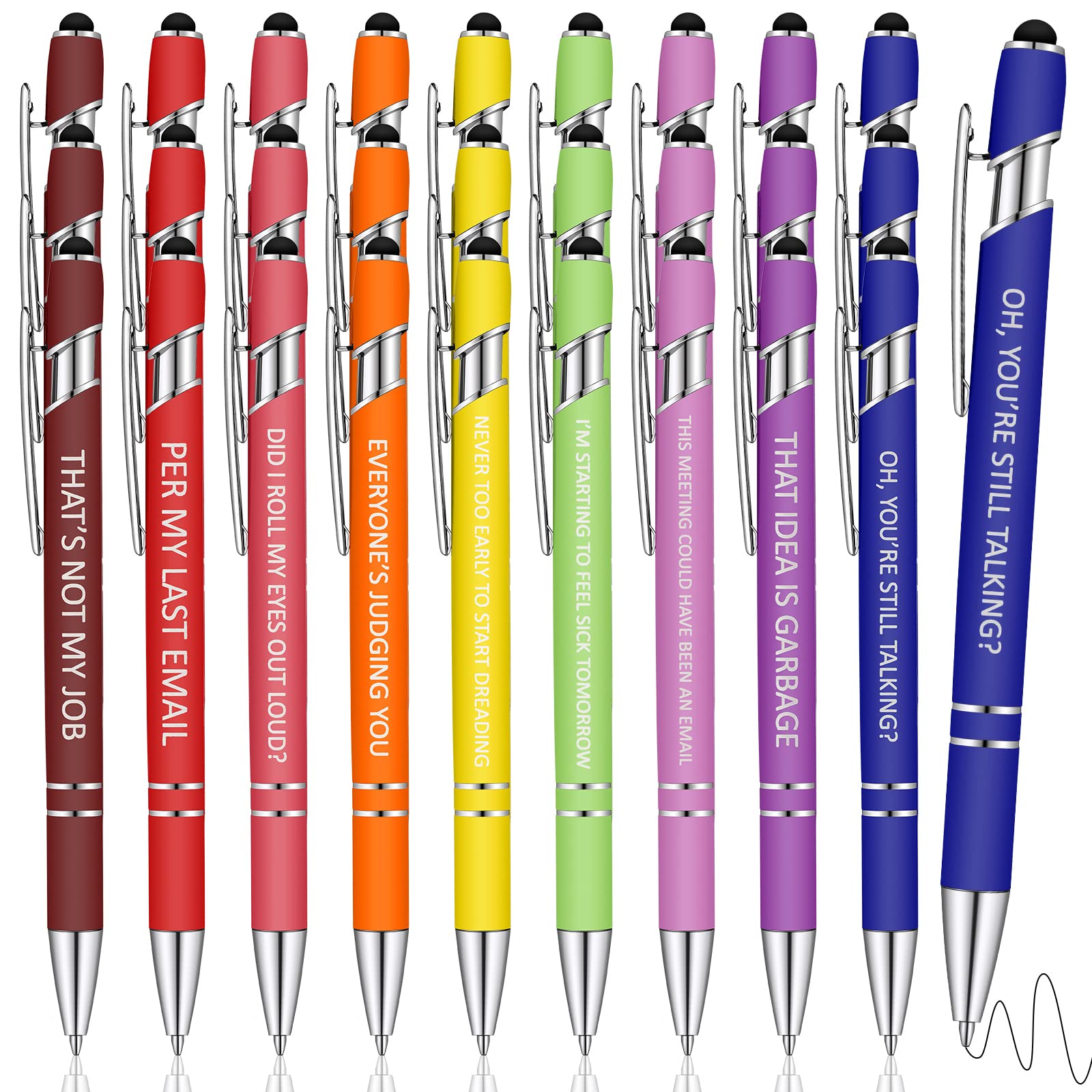 Eersida 30 Pcs Funny Pens for Coworkers Metal Case Gag Gift Adult Insulting