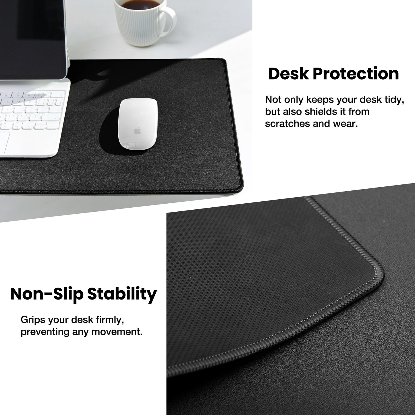ALOANES Non-Slip Extended Mouse Pad Office&Home Desk Mat Stitched Edge