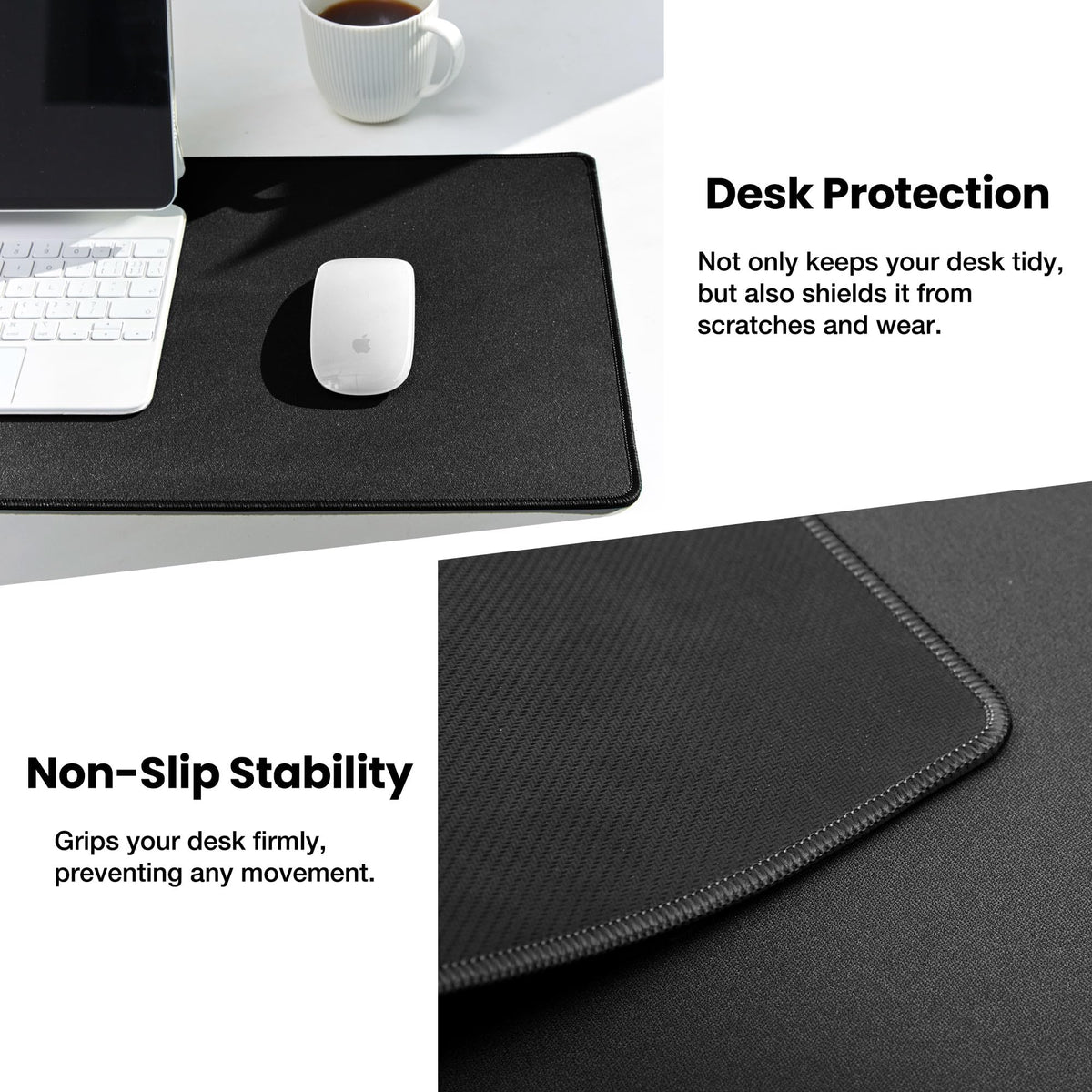 ALOANES Non-Slip Extended Mouse Pad Office&Home Desk Mat Stitched Edge