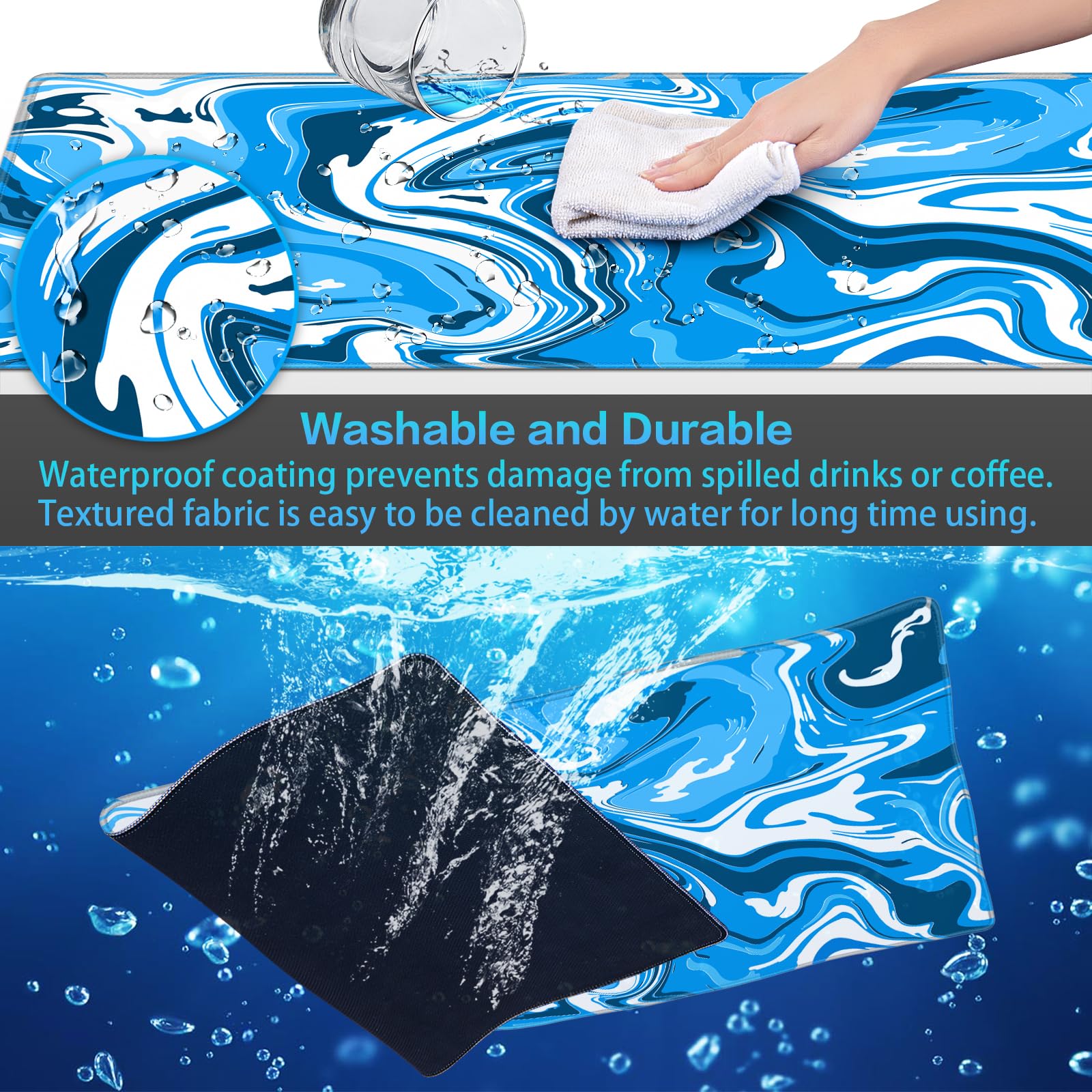 Canjoy Gaming Mouse Pad, 31.5x15.7inch Fluid Large Mouse Pads for Desk