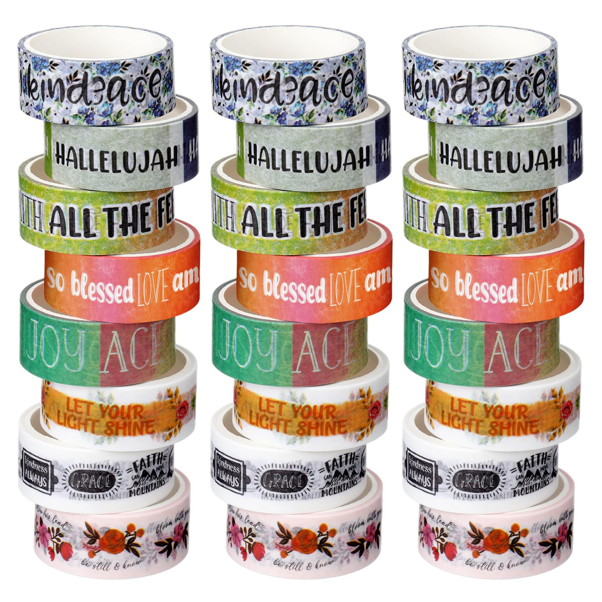 Janlaugh 24 Rolls Christian Washi Tape Gifts for Bible Journaling, Vintage