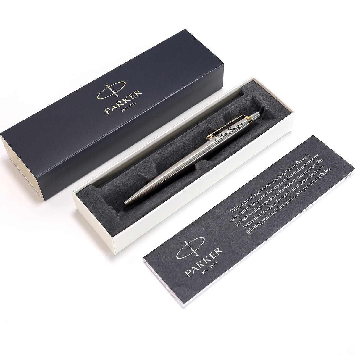 Personalized Custom Parker Jotter SS Pen + Gift Box | Design A Truly Unique Present | Laser
