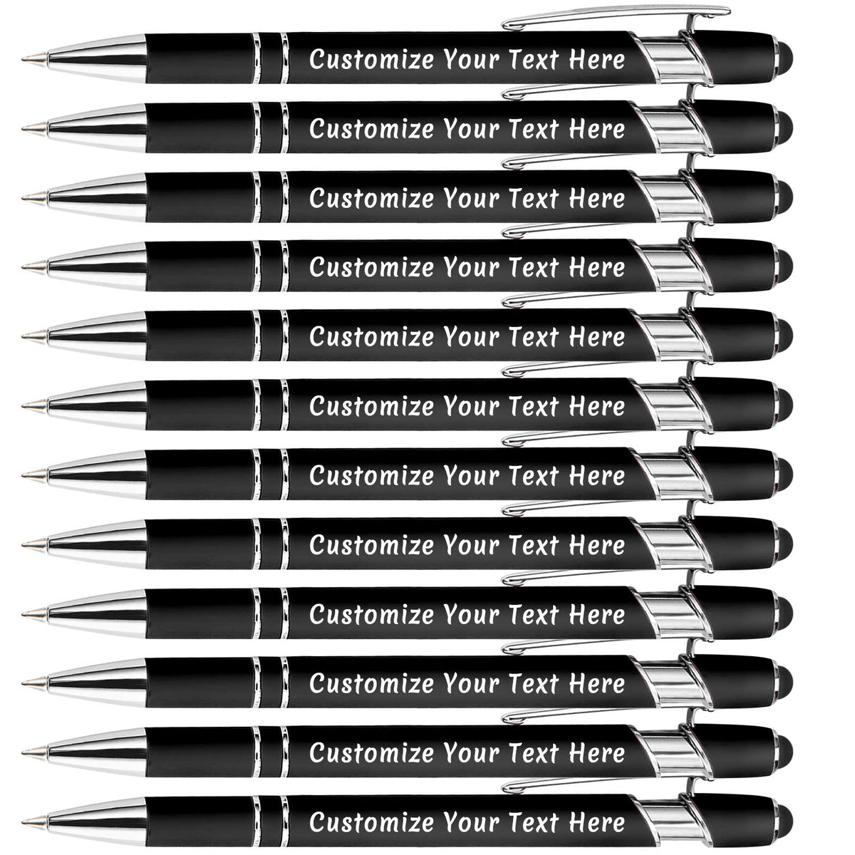 Aolun Personalised Pen,Custom Engraved Ballpoint Pen with Stylus,Soft Touch Metal,Enter Name,Logo