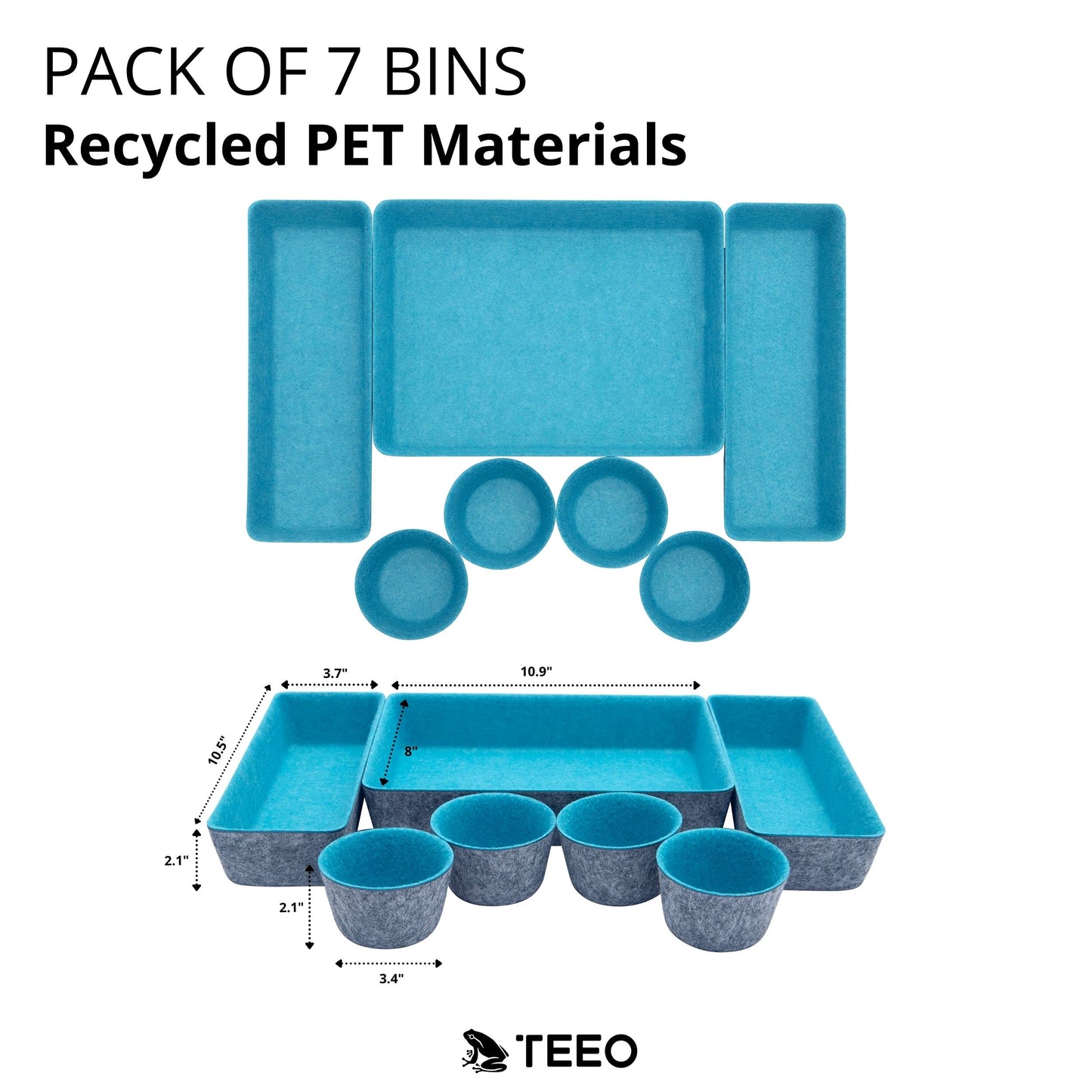 Teeo - Desk Organizer Drawer - Makeup Drawer Organizer Trays - Bathroom Drawer Organizer - Small