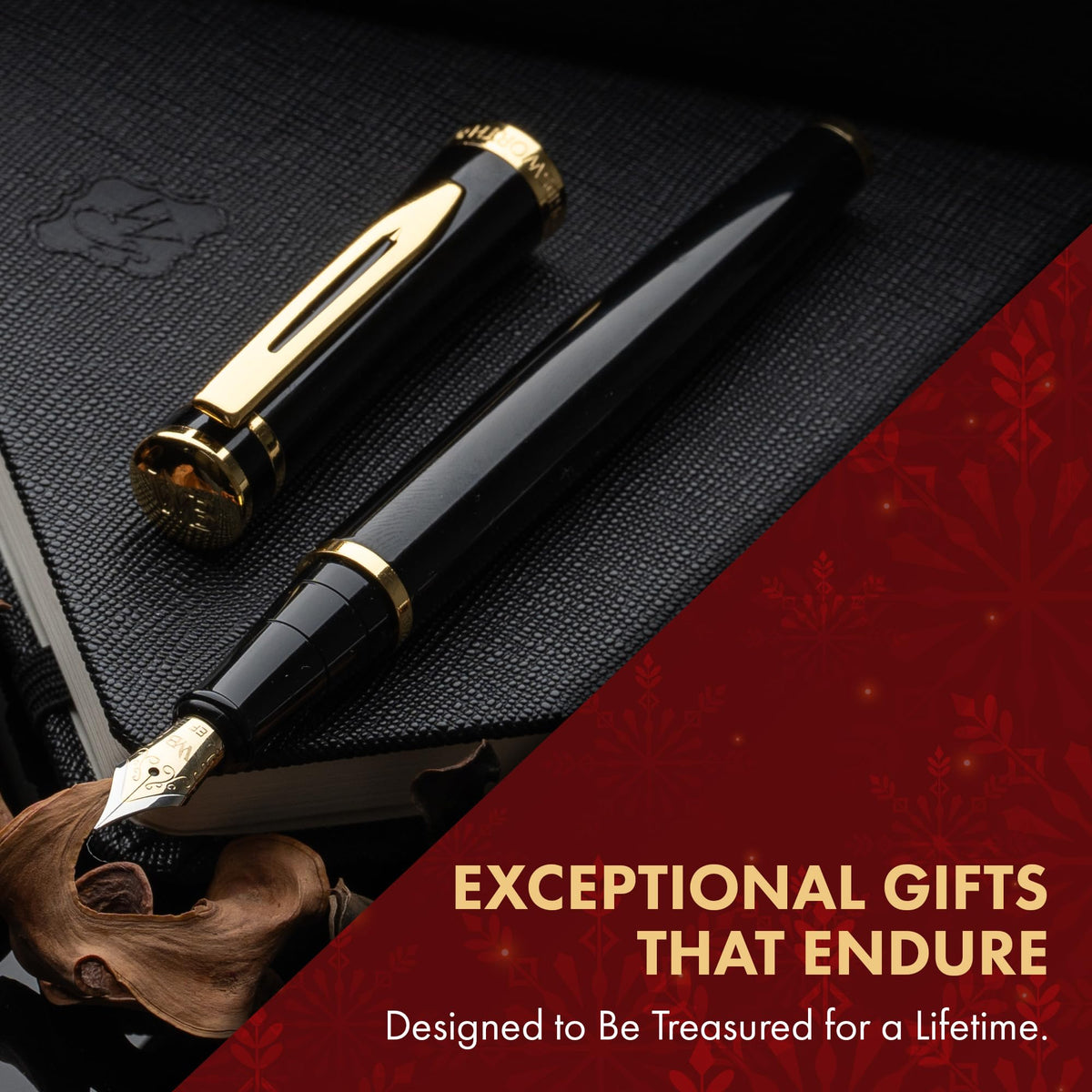 Wordsworth & Black Luxury Fountain Pen Set for Writing, Medium Nib, Pink
