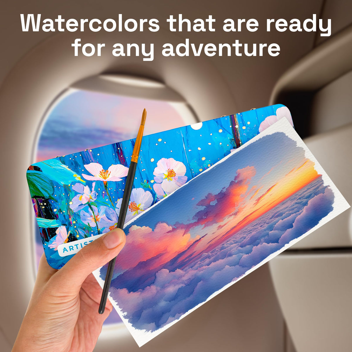 ARTISTRO Watercolor Paint Set with Palette & Brush Pens - 100 Colors