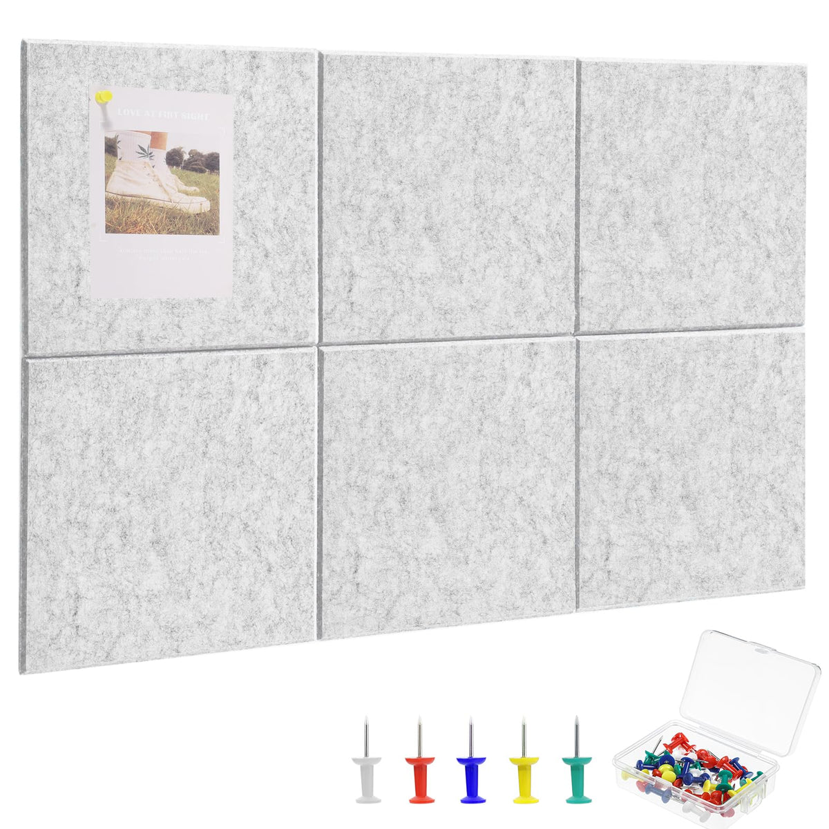 Cork Board Alternative 28" x 19", 6 Pack Felt Bulletin Boards, Pin Board