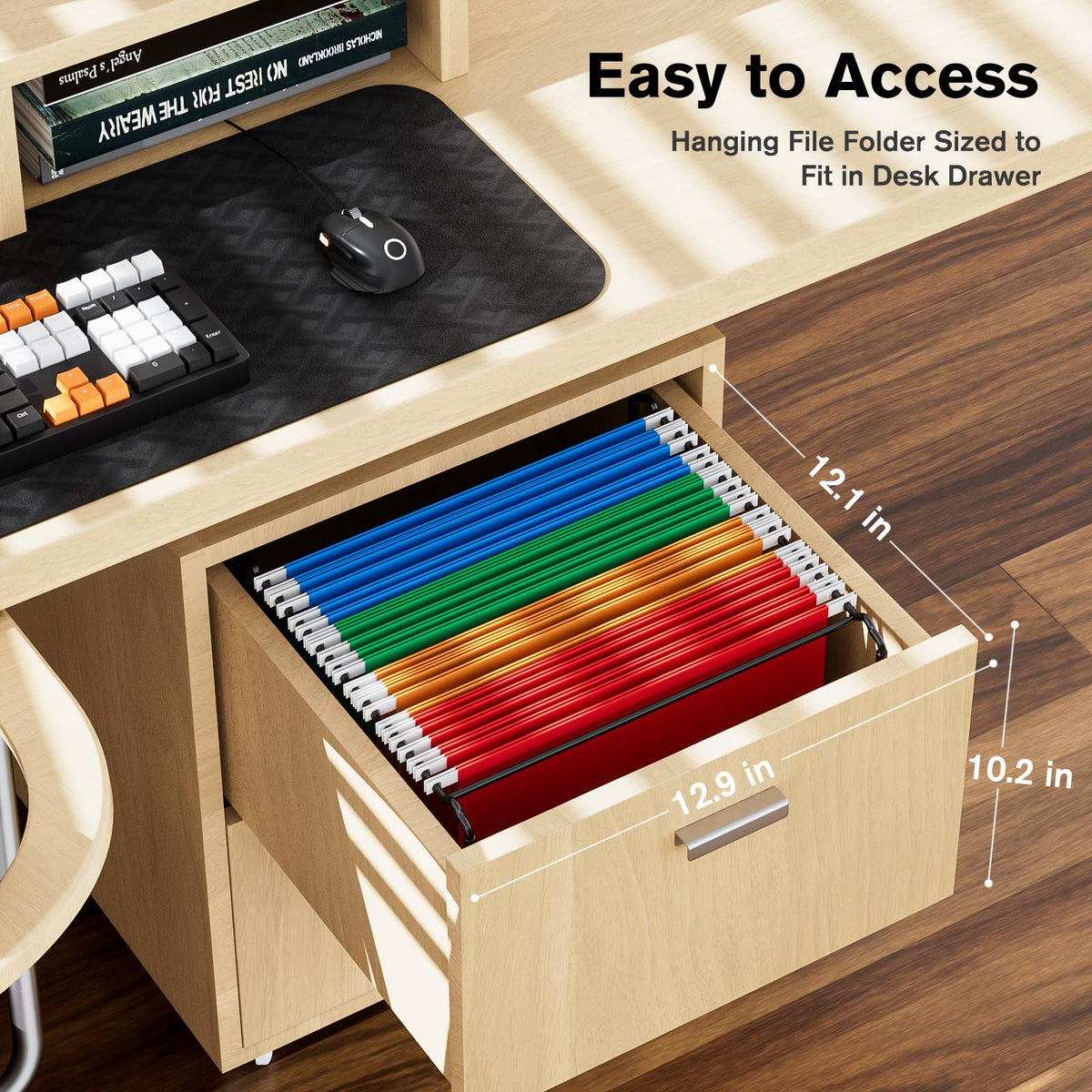 MaxGear Hanging File Organizer Box, Letter Size File Folder Organizer Desk