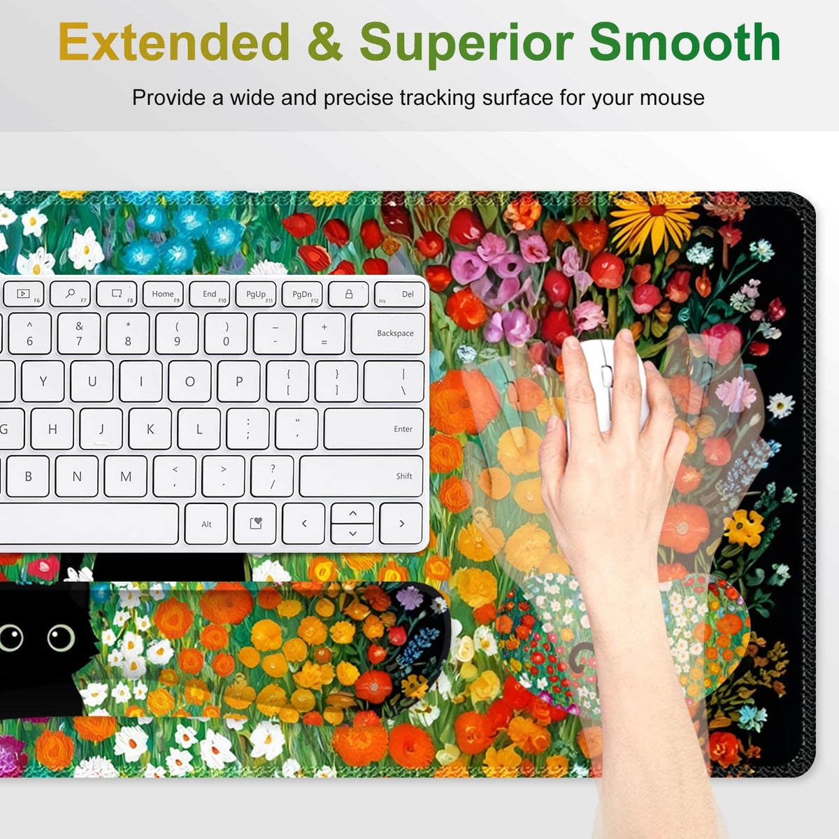 NXZGO Large Gaming Mouse Pad Set, 4 in1 Ergonomics Keyboard Desk Mat w/Memory Foam Wrist Rest