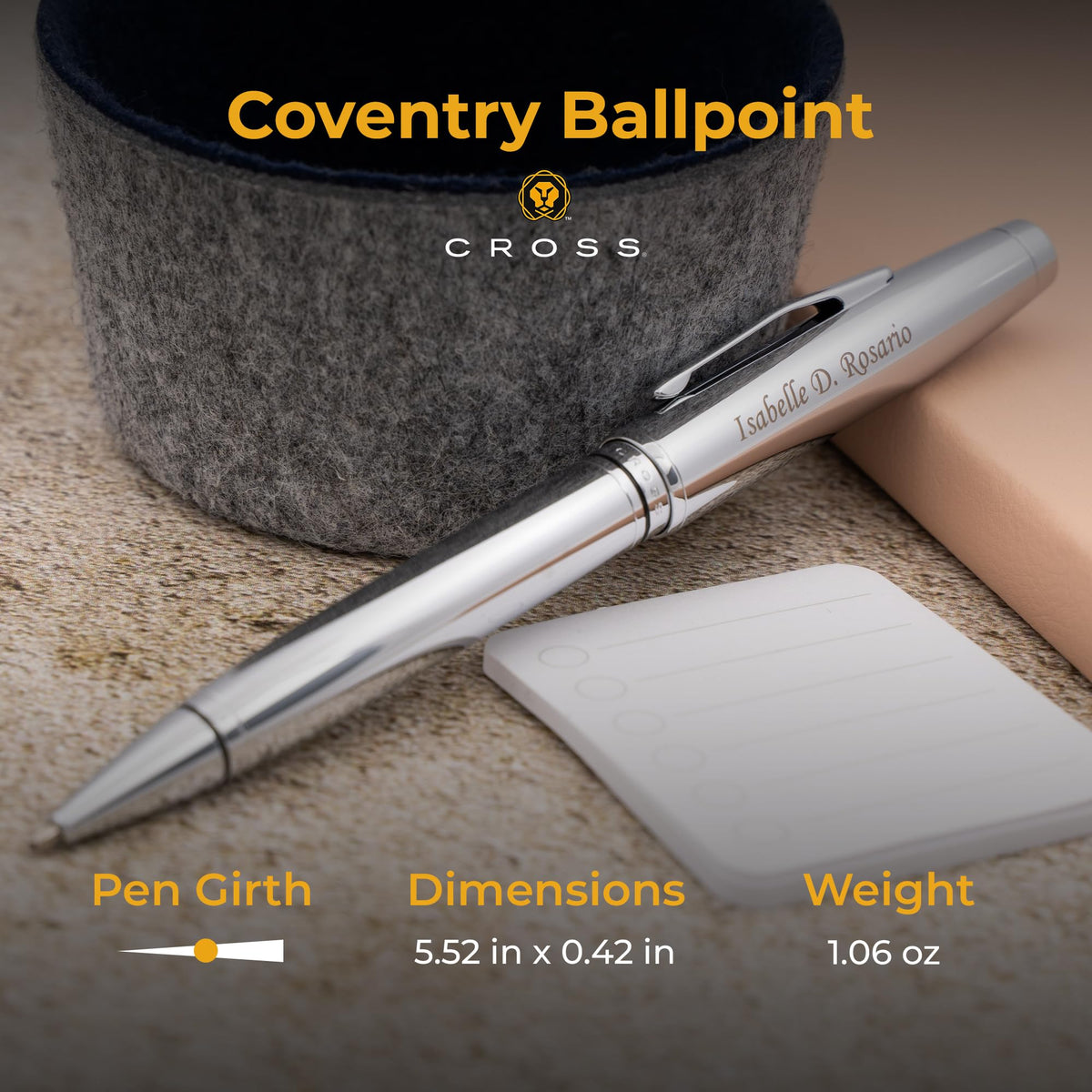 Cross Coventry Personalized Ballpoint Pen in Polished Chrome