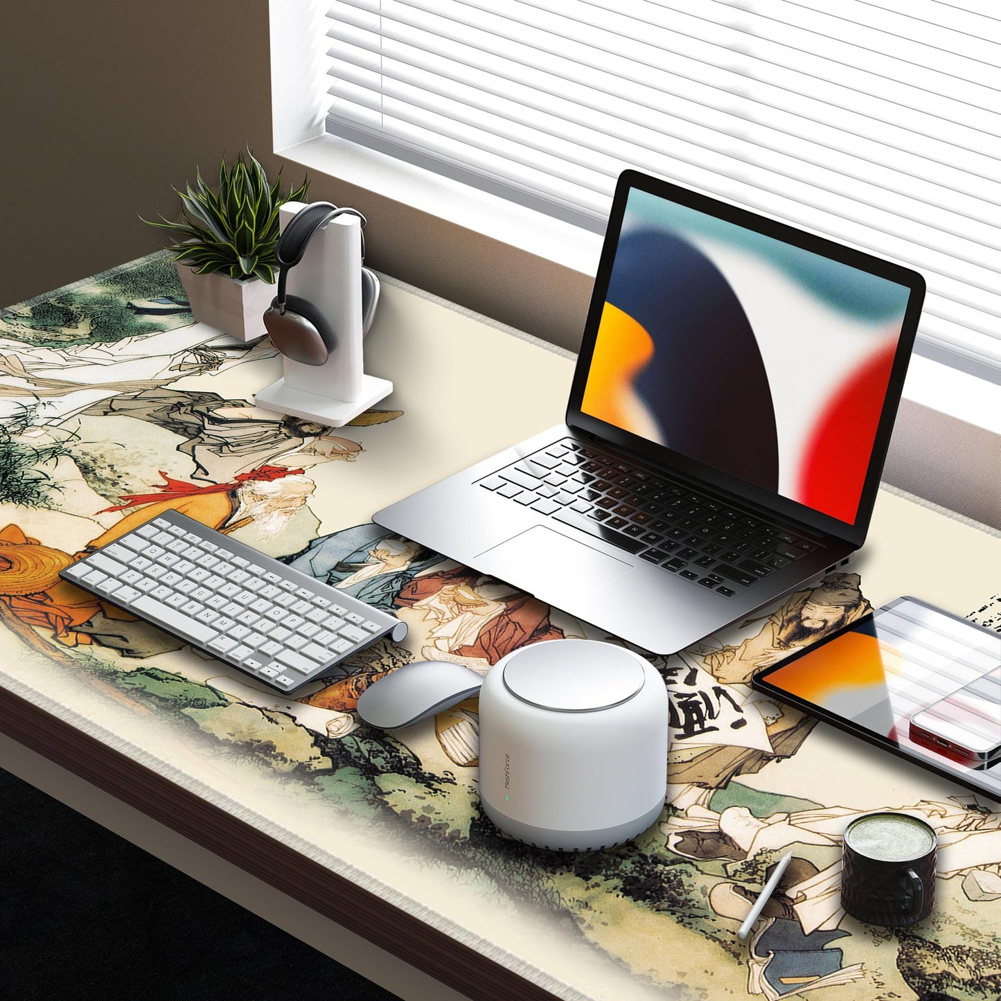 LL-COEUR XXL Landscape Gaming Mouse Pad Computer Keyboard Mat Office Desk Pad (Eight Immortals