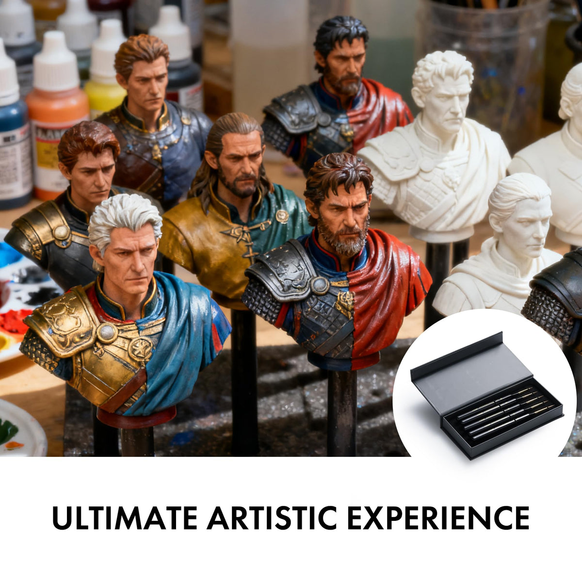 Artify Detail Paint Brushes, 100% Kolinsky Sable Micro Paint Brushes - Master Series, Ultra Fine