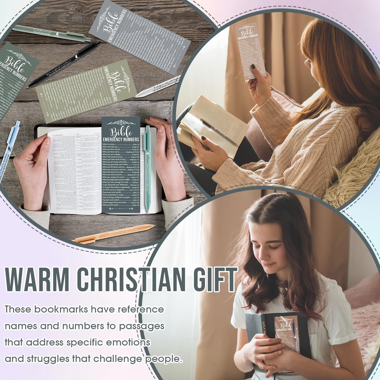 Feifeiya 50 Sets Christian Pens Bible Verse Gifts, Boho Color, English
