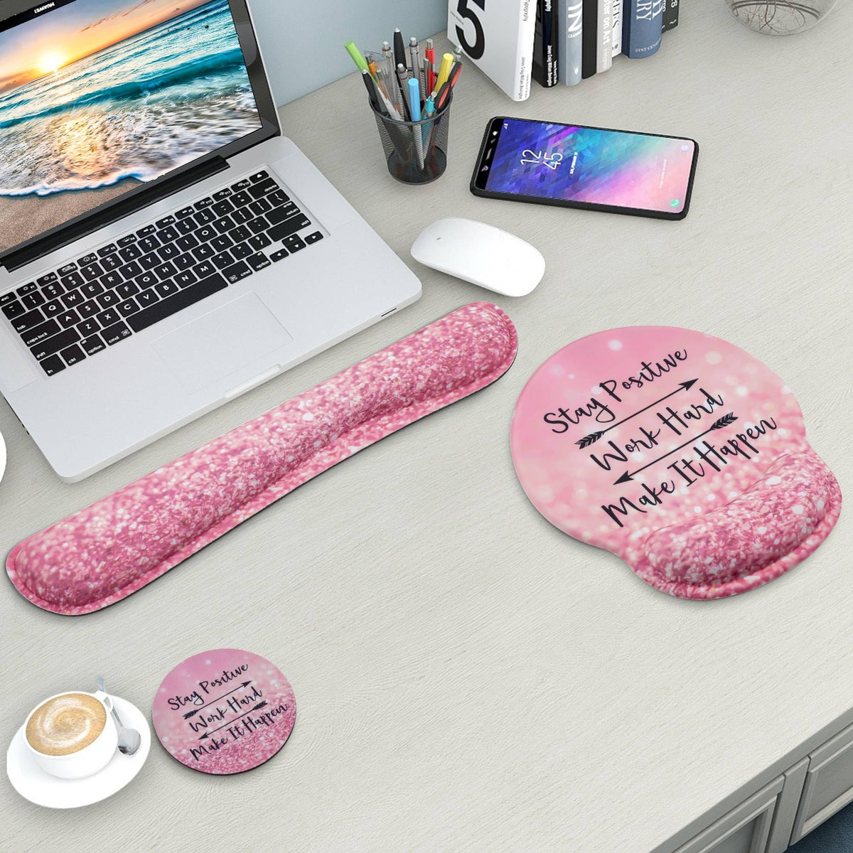Wiabsi Mouse Pad and Keyboard Wrist Rest Support,Ergonomic Mouse Pad Set